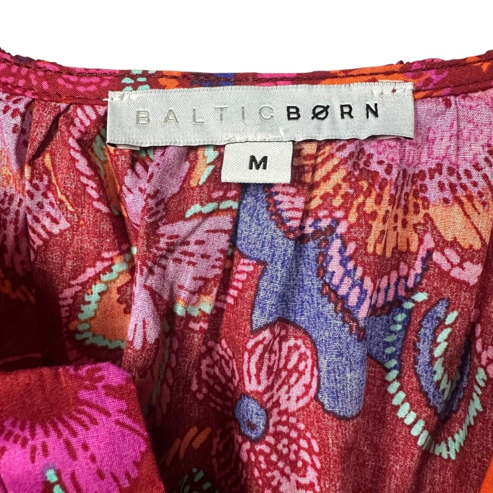 Baltic Born Palmer Tiered Floral Maxi Dress Size M Cotton Smocked Boho Pockets - Picture 4 of 12